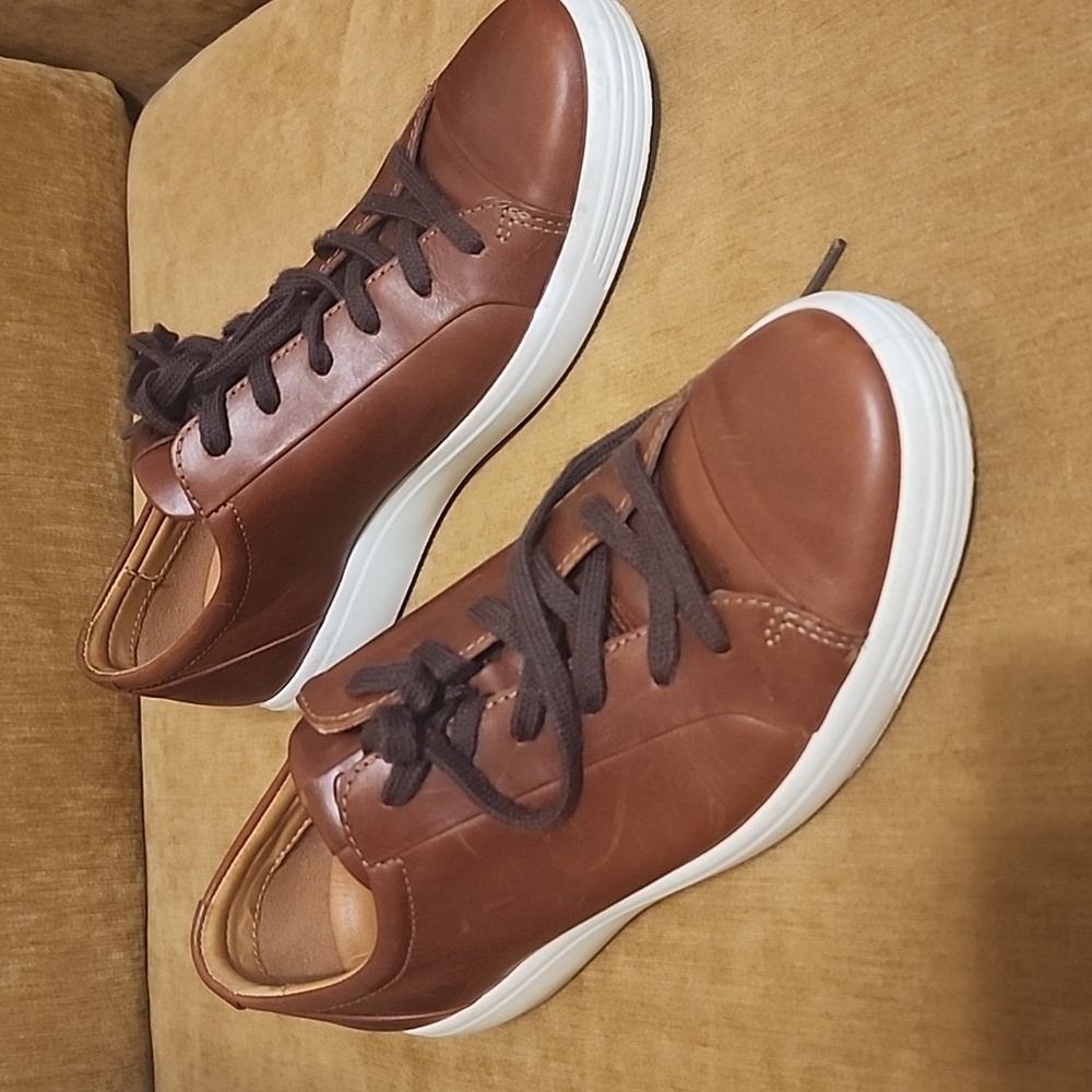 Ecco Men's Brown Leather Sneakers